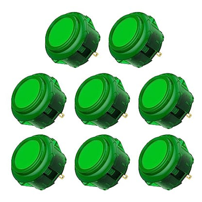 Qanba Gravity KS Mechanical Shafts Silent Pushbutton 30mm Snap-in (Boxed (Clear Green D05(8 pcs) - color: Clear Green D05(8 pcs）