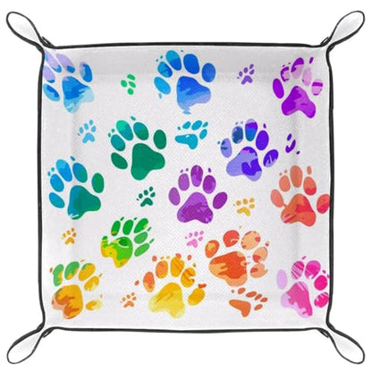 Colorful Dog Paws Dice Tray Dice Rolling Tray Folding Dice Holder for Dice Games, Like RPG, DND and Other Table Games - color: Multi 20