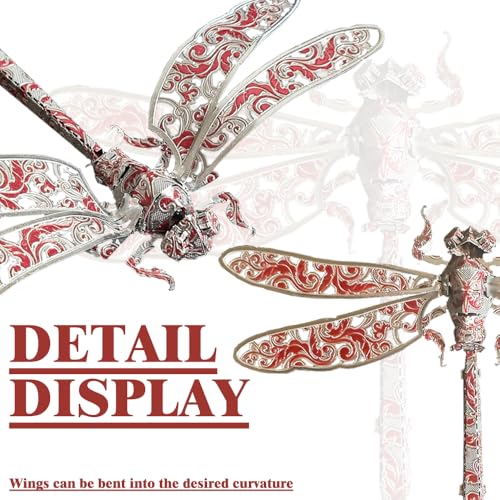 3D Metal Puzzles for Adults,3D Model Building Puzzle Kits,Cool Insect Animal Themed Design,Bugs Model Kits Brain Teaser DIY Assembling Crafts Kits Creative Ornament (Dragonfly) - color: Dragonfly