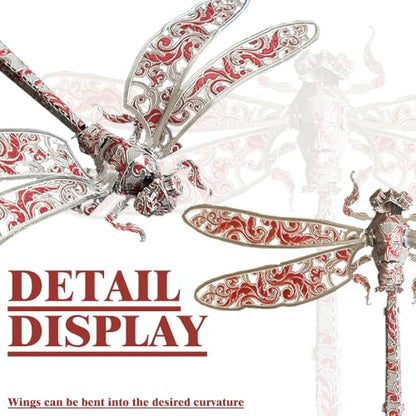 3D Metal Puzzles for Adults,3D Model Building Puzzle Kits,Cool Insect Animal Themed Design,Bugs Model Kits Brain Teaser DIY Assembling Crafts Kits Creative Ornament (Dragonfly) - color: Dragonfly