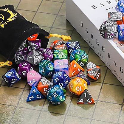 CiaraQ Polyhedral Dice Set - DND Role Playing Dice | Acrylic RPG Dice for Dungeons and Dragons MTG Table Games, Multi-color, 42pcs - color: Multi-color