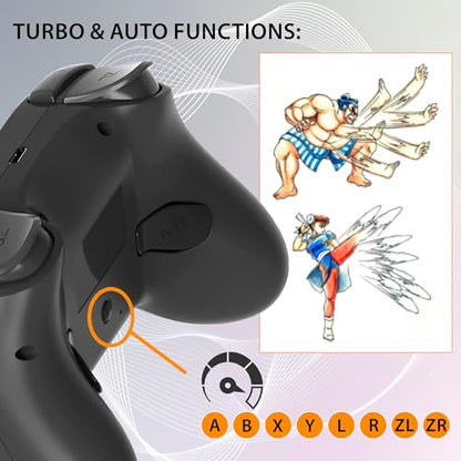 SUBSONIC Switch and Switch 2 Wireless Controller - LED Pro controller Black | Pro Controller Gamepad for Nintendo Switch 2 and Nintendo Switch, Ergonomic, Programmable LED, Vibration Function, Gyroscope - color: Black