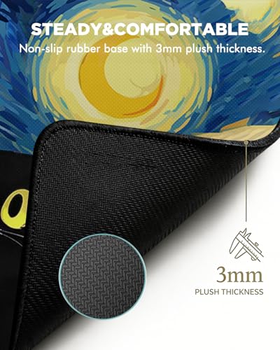 Mouse Pad, Desk Mat, 31.5x11.8in Large Mousepad | Desk Pad with Stitched Edge & Rubber Non-Slip Bottom, Gaming Mouse Pad, Mousepad for Home, Office, Blue Starry Sky Cat - color: Blue Starry Sky Cat