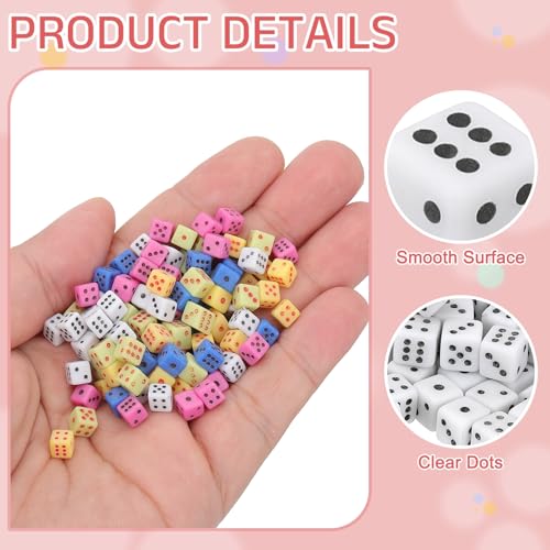 uxcell 300Pcs Mini Dice, 5mm/0.2" Acrylic Tiny Six Side Game Dot Square Dice Bulk for Table Board Game Party Activities, White/Black - color: White/Black, size: 5mm/0.2"
