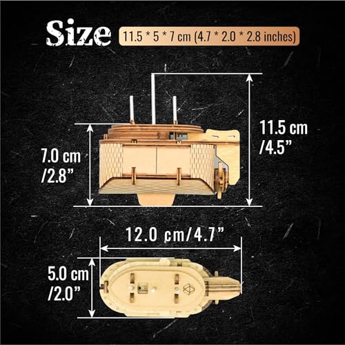 Tesla's Boat-Escape Room Game in a Box-Electronic Puzzle Box-Brain Teaser Puzzle Box-3D Wooden Puzzle for Adults - Money Puzzle Box for Cash Gift - Birthday GiftBox MoneyBox - color: Tesla's Boat