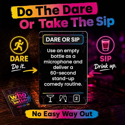 QUOKKA Dare Or Sip Party Card Game – Adults Only Drinking-Style Game with 95 Tasks for Friends, Couples & Games Nights, Bold Challenges & Funny Dares Ages 21+ - color: Do Or Sip