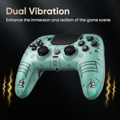 BETMI LED Wireless Controller for PS5, Pro/Slim/Steam Deck/PC(Frosted Blue) | Hall Joysticks/Trigger, Marco Back Button, Turbo, Dual Vibration, 6-Axis, 3.5mm Jack, Built-in Mic, Gamepad with Speaker - color: Frosted Blue