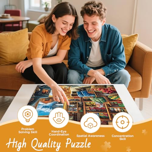 500 Pieces Puzzle for Adults, Country Shop Puzzle for Adult, Elder Man and Golden Dog Jigsaw Puzzle 500 Pieces, Fun and Challenging Family Game Great Gift Idea, 20.5 * 15 in - style: Country Shop