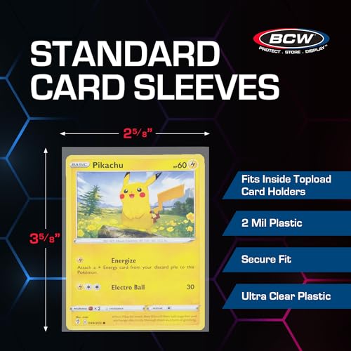 BCW Card Sleeves and Toploaders for Card Combo - 500 Count | Premium Top Loaders and Acid-Free Penny Sleeves | Great for Football, Magic: The Gathering, Pokémon, and Baseball Card Protectors - size: 500 Pack