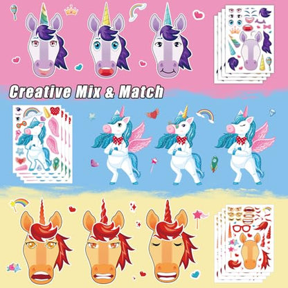 48 Sheets Create Unicorn of Dreams Stickers, Make Your Own Stickers for Boys and Girls, Travel Sticker Books, Party Favors, Birthday, Home, School and Activities Gifts for Kids Ages 3+ - style: Unicorn