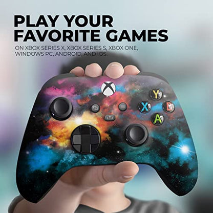 DreamController Galaxxy Custom X-box Controller Wireless compatible with X-box One/Series X/S Proudly Customized in USA with Permanent HYDRO-DIP Printing(NOT JUST A SKIN) (MODDED) - color: Galaxy, size: Modded - Front & Back Print