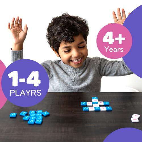 Mobi Kids Educational Math Game - Addition, Subtraction, Multiplication & Division in a Crossword Grid & Numerical Function Tiles, Learning Math Games Kids - for Children Ages 4-8 - style: Mobi Kids