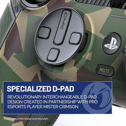 Nacon Revolution 5 Pro Officially Licensed PlayStation Wireless Controller | For PS5 / PS4 / PC - Hall Effect Joysticks and Triggers, Trigger Stops, Mappable Buttons, 8-way and 4-Way D-pad - Field Camo - color: Field Camo