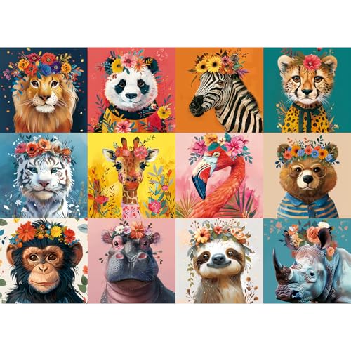500 Piece Puzzles for Adults,Beautiful Wild Animals Jigsaw Puzzle for Adults Seniors,Recycled Cardboard Dogs Puzzle 500 Piece,Family Activity Great Gift for Family Friends 20.5 * 15 inch - color: Beautiful Wild Animals