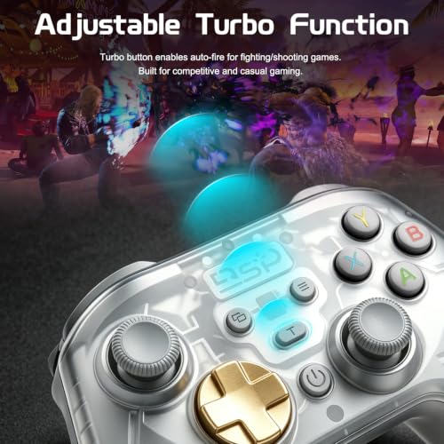 Joso Game Controller with Phone Mount, Play on iPhone/iPad/Android/PS4/PC/Switch with Hall Effect Joysticks/Hall Triggers, Supports Wired Controller with 1000Hz Polling Rate/Cloud Gaming/Streaming - color: White