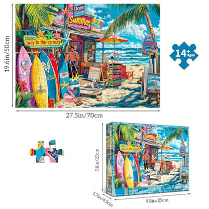 Puzzles for Adults 1000 Pieces,Coast Grocery Jigsaw Puzzle with 1:1 HD Poster, Perfect Interlocking No Dust, Stress Relief Ideal Gift for Family Games - color: Coast Grocery