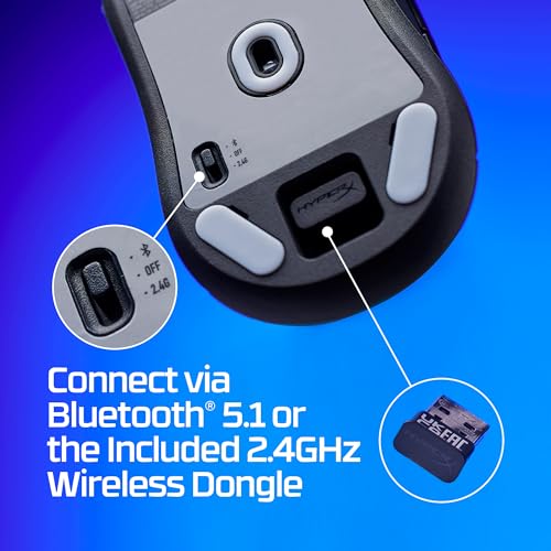 HyperX Pulsefire Haste 2 Mini – Wireless Gaming Mouse for PC Compact Lightweight Bluetooth 2.4GHz Black - color: Black, size: Wireless, style: Pulsefire Haste 2 Mini