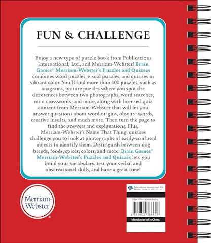 Brain Games - Puzzles and Quizzes: Merriam-Webster’s Word Challenge, Name That Thing, True or False, and More!: Word Challenge, Name That Thing, True or False, and More!