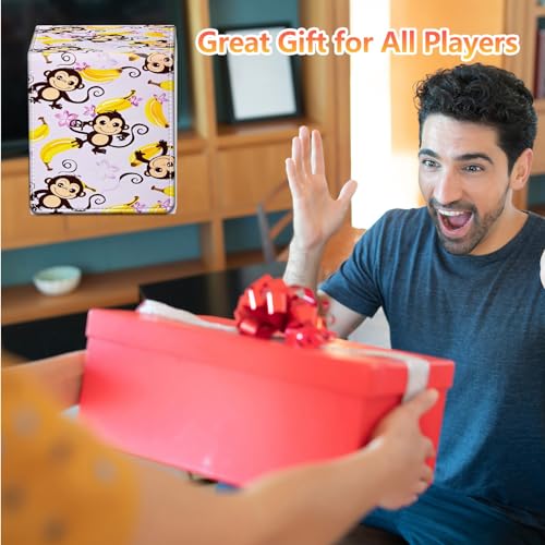 Card Deck Box, Card Storage Box Fits 100+ Single Sleeved Cards, Large Capacity PU Leather Card Storage Box with Strong Magnet for Magic Commander TCG CCG, Cute Cartoon Monkeys Banana - color: Cute Cartoon Monkeys Banana