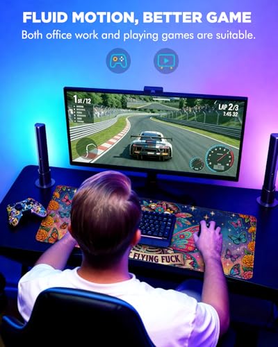 Mouse Pad, Desk Mat, 31.5x11.8in Large Mousepad | Desk Pad with Stitched Edge & Rubber Non-Slip Bottom, Gaming Mouse Pad, Mousepad for Home, Office, Butterfly Skeleton - color: Butterfly Skeleton