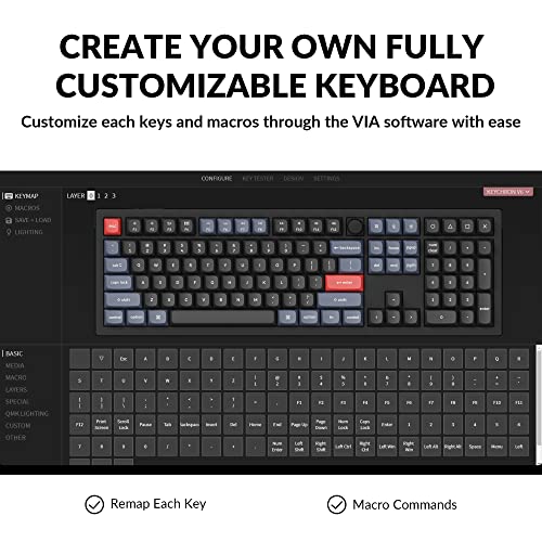 Keychron V6 Wired Custom Mechanical Keyboard Knob Version, Full-size QMK/VIA Programmable Macro with Hot-swappable Keychron K Pro Brown Switch Compatible with Mac Windows Linux Black (Non-Transparent) | QMK/VIA Programmable with Hot-swappable Keychron Bro