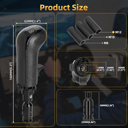 Besilo USB Truck Simulator Shifter for PC, Compatible with Logitech G25/G27/G29/G923, Thrustmaster TH8A – 18-Speed Gear Shift Lever for ATS & ETS2 – Semi Truck Shifter for Sim Racing Games