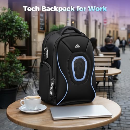 MATEIN 17.3 Inch Gaming Laptop Backpack for Men with Organizer Pouch | TSA Friendly, Travel Laptop Backpack with Rain Cover, Padded Laptop Protection, Anti Theft Pocket, Carry On Gaming Bag