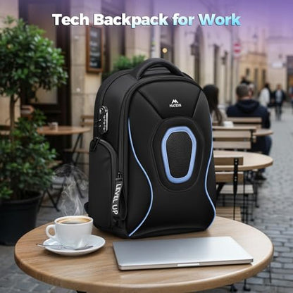 MATEIN 17.3 Inch Gaming Laptop Backpack for Men with Organizer Pouch | TSA Friendly, Travel Laptop Backpack with Rain Cover, Padded Laptop Protection, Anti Theft Pocket, Carry On Gaming Bag