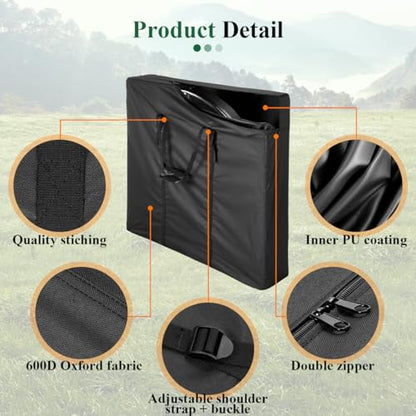 6FT Folding Table Storage Bag, 600D Waterproof Portable Carry Bag | Carry Bag for 6FT Folding Picnic/Camp/Party Tables, Protective Cover with Zipper & Shoulder Strap - 37 x 30 x 4.5 Inches - size: 37" x 30" x 4.5"