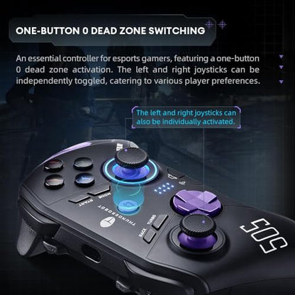 Thunderobot G50S Wireless Gaming Controller 1000Hz Ultra-Low Latency Bluetooth Controller for PC/Switch/Android with Hall Effect Joysticks & Triggers, Gyroscope, and 6 Programmable Buttons [video game] - color: Black, size: G50S