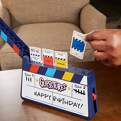 Hasbro Gaming Guesstures Game, Charades Games for 4 or More Players, Includes Customizable Cards and Clapper, Family Party Game for Ages 8 and Up