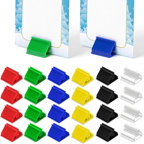 Plastic Game Card Stands, 6 Colors, 120 PCS | Colorful Blank Board Markers, Holder for Price Tags, Menus Labels, Party Favor Supplies - color: Multicolour