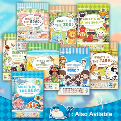 Dizdkizd Ocean Stickers for Kids, Make a Face Sea Animal Sticker Sheets with 10 Faces and 1 Scene Card, Under The Sea Party Favors, Fun Crafts Activities and Classroom Rewards - style: Marine