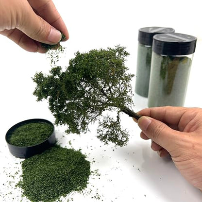 Multicolor Leaf Model - 300ml Miniature Scenery Material for Train Railway, Diorama, Car Scene & Scale Landscape Layouts (Fern Green) - color: Fern Green