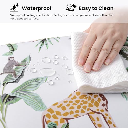 ALOANES Waterproof Gaming Mousepad Large Mouse Mat Non-Slip Rubber Base | Desk pad Keyboard Desk Mat for Computer, Office Home, Zoo Mat XL(31.50"x11.81"x0.12") - color: Zoo, size: 31.5L x 11.8W inches