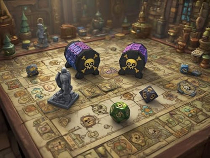 2 Pack Life Counter - HP Tracker with Tracking Card Slo MTG Skull Pattern Tabletop RPG Dungeons and Dragons(2pcs Black Gloden) - color: Black