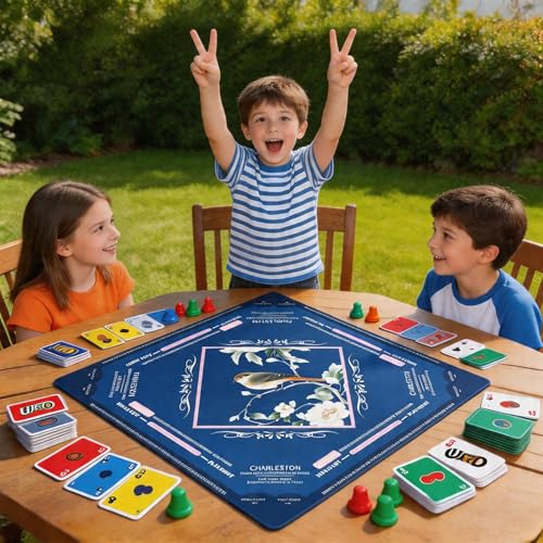 Mahjong Mat for Table 31.5"x31.5" Non Slip Noise Reduction Mahjong Table Mat with Carry Storage Bag for Playing Board Game Domiones Blackjack Poker Card (Prussian Blue) - color: Prussian Blue