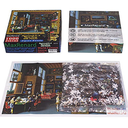 MaxRenard Game Jigsaw Puzzle 1000 Pieces for Adult Oil Painting Collection Cognoscenti in A Room Hung with Pictures Famous Artwork Toy - color: A037