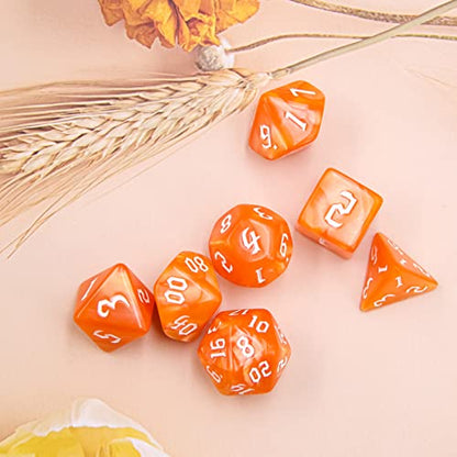 DND Dice Set RPG Polyhedral Dice Fit Dungeons and Dragons(D&D) Pathfinder (Orange) - color: Orange