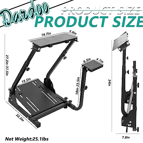 Dardoo Racing Wheel Stand Foldable Fit for Logitech G29 G25 G923, for Thrustmaster T80 T150 TX F430, for Fanatec Adjustable Steering Frame Stand, Wheel and Pedals Not Included