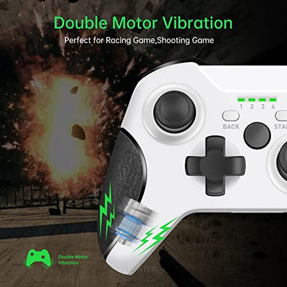 TECTINTER XB1 Controller Wireless, 2.4GHZ Game Controller Compatible with XB/One S/One X/One Series X/S/Elite/PC Windows 7/8/10/PS3, Built-in Dual Vibra - color: Premium White