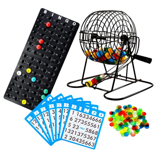 Regal Games Deluxe Bingo Game Set with Cage, Board, Balls, 18 Cards, and Chips - color: 18 Card Set