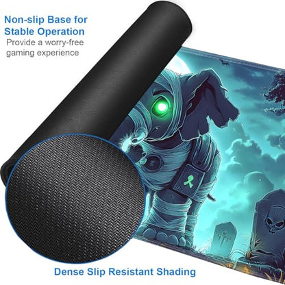 for MTG Game Playmat - 24 x 14 inches with Dices and Storage Bags, Non-Slip Base for TCG and Board Game Card Mats, Trading Card Games Mat, Ghost Elephant in The Cemetery Collectible Card Playmats - color: Jv-playmat-p7-1-h230