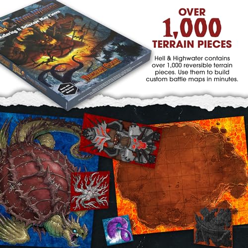 Dungeon Craft Hell & Highwater Game, Loose Leaf Inside a Custom Box, Water Resistant, Dry Erase by 1985 Games - style: Hell & Highwater
