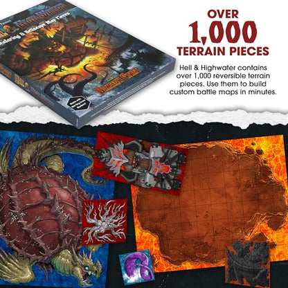 Dungeon Craft Hell & Highwater Game, Loose Leaf Inside a Custom Box, Water Resistant, Dry Erase by 1985 Games - style: Hell & Highwater