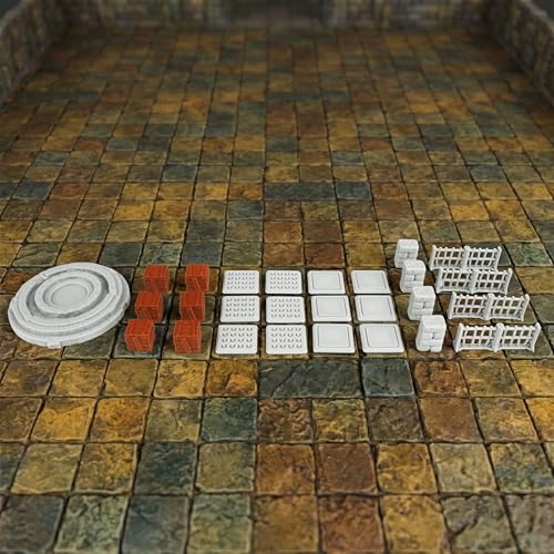 AUSPDICE Dungeon Traps and Props, 27-Piece 28mm DND Terrain for TTRPGs | Traps and Prison Fences for RPGs, Wargaming, Christmas and Halloween Gifts, FF204-Expansion Pack 2 - color: Expansion Pack 2