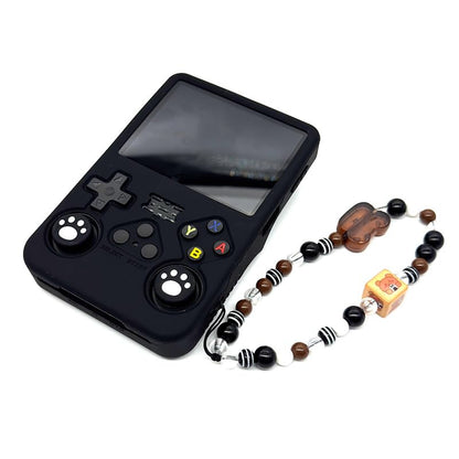 Silicone Case for R36S Handheld Game Console Protective Case with Lanyard Button Cover Accessory for Gift (Black) - color: black