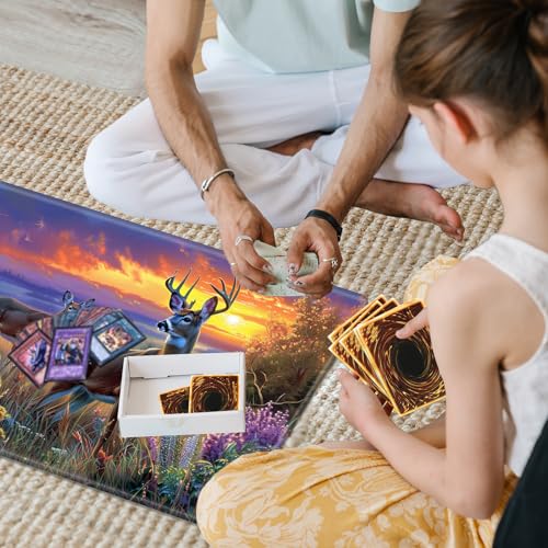 MTG Playmat,Game Play Mat for MTG TCG 24 x 14 inches Cards Game Playmats,Trading Card Game Stitched Play Mats Commander Deck Gaming Desk Mat Card Gameplay Mats,Elk Lavender - color: Elk Lavender, size: NO Zone