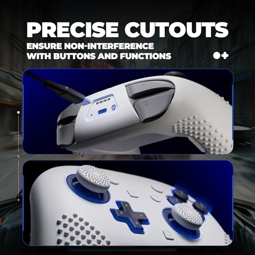 PlayVital Silicone Cover Skin for Nintendo Switch 2 Pro Controller – 3D Studded Edition Anti-Slip Grip Protector Case for Switch 2 Pro with Back Button Cap, Thumb Grips & Sticker - White - color: White