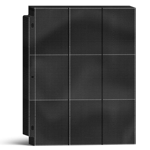 450 Pockets Trading Card Sleeves Binder, Baseball Card Binder Sleeves fit for Game Cards, Standard Size Sports Card, 3 Ring Binder Card Holder Protector - color: Black, size: 25 count